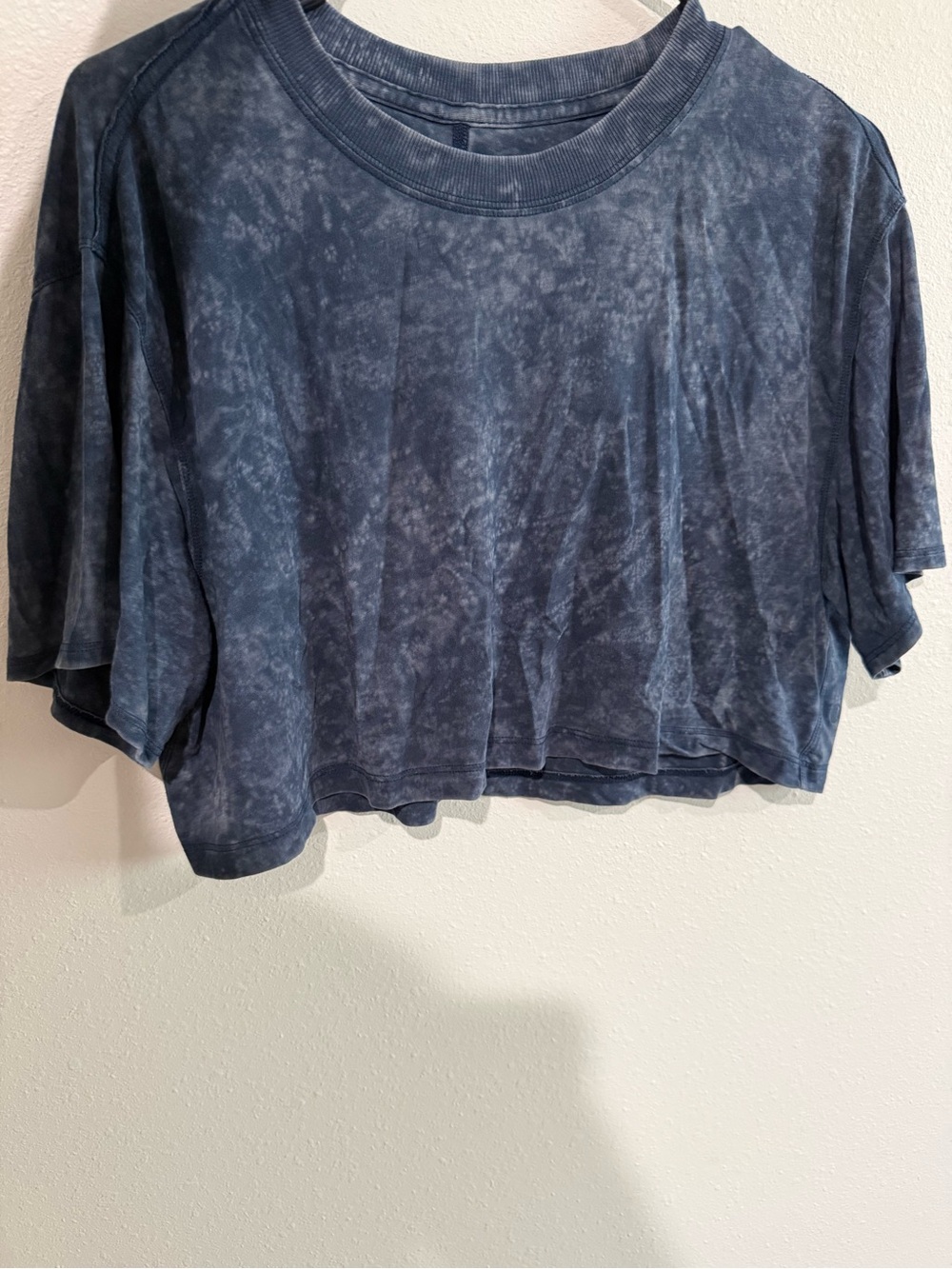 lululemon athletica Mineral-Wash Navy Blue Cropped Tee